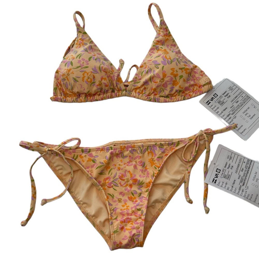 Billabong Triangle Bikini Set Sweet Oasis Slide NWT Women’s Size Medium